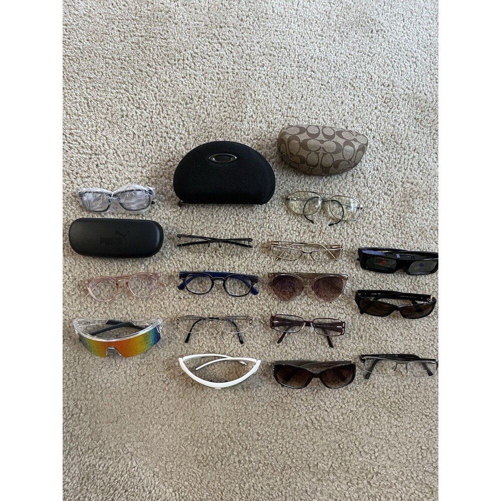 Sunglasses Mixed Lot of 15 Oakley Versace Fossil Vince Frames Only Glasses Puma